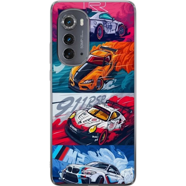 Motorola Edge (2022) Läpinäkyvä kuori Nopeat Autot - Piirre