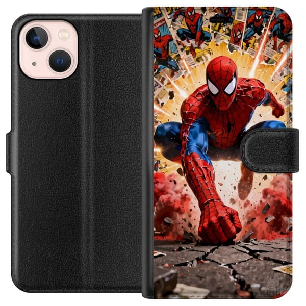 Kompatibelt Plånboksfodral till Apple iPhone 13 mini Spider Man action