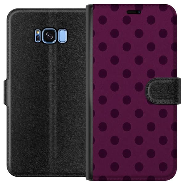 Kompatibel Tegnebogsetui til Samsung Galaxy S8 Blomme Popprikker lilla