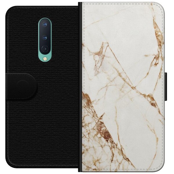 OnePlus 8 Plånboksfodral Vit marmor