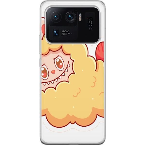 Xiaomi Mi 11 Ultra Läpinäkyvä kuori Labubu Pesukarhu Pop Mart Hahmo Keräilyesine Söpö Suunnittelu Suosittu Teema Taideteos Leikkisarja