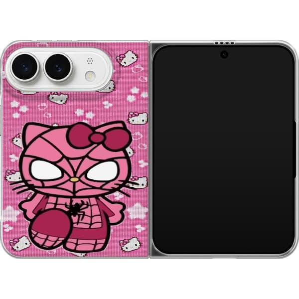 Kompatibelt Mobildeksel til Apple iPhone Duo Rosa katt i spindeldräkt rosa