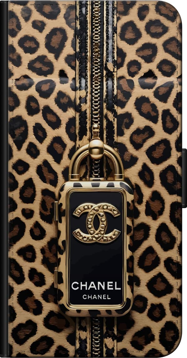 Kompatibelt Plånboksfodral till Samsung Galaxy Note 4 Leopardmönster med guldfärgat hänglås och emblem