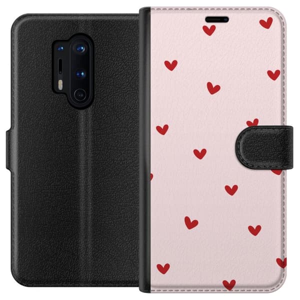 Kompatibelt Plånboksfodral till OnePlus 8 Pro Hjärtan