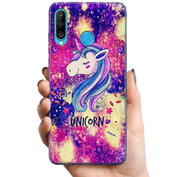 Huawei P30 lite TPU Mobildeksel Enhörning