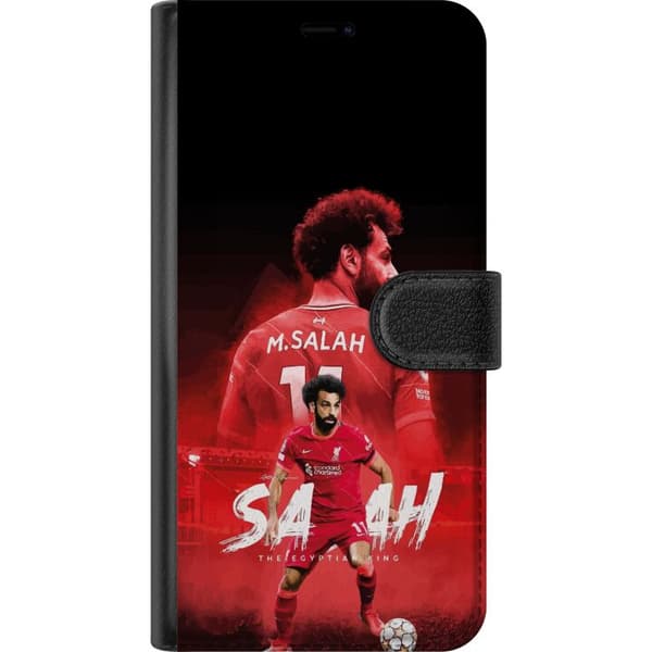 Kompatibel Tegnebogsetui til Apple iPhone 5s Mohamed Salah med nummer 11 - fodboldcollage i sort og rødt sort