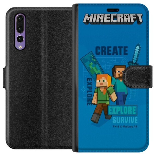Huawei P20 Pro Lompakkokotelo Minecraft Luolastot