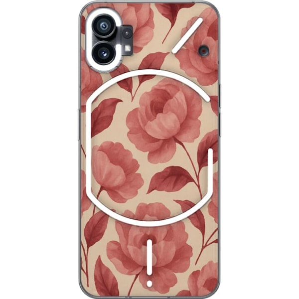 Nothing Phone (1) Genomskinligt Skal Rose Bloom