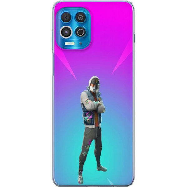 Motorola Edge S Läpinäkyvä kuori musta ritari fortnite