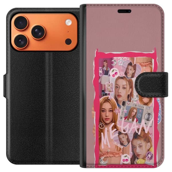 Kompatibel Tegnebogsetui til Apple iPhone 17 Pro Max Megan rosa collage pink