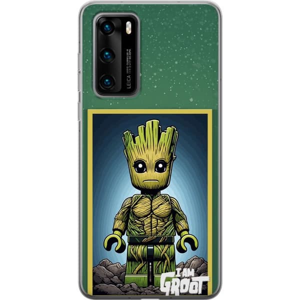 Kompatibelt Mobildeksel til Huawei P40 Robot med röda ögon grå