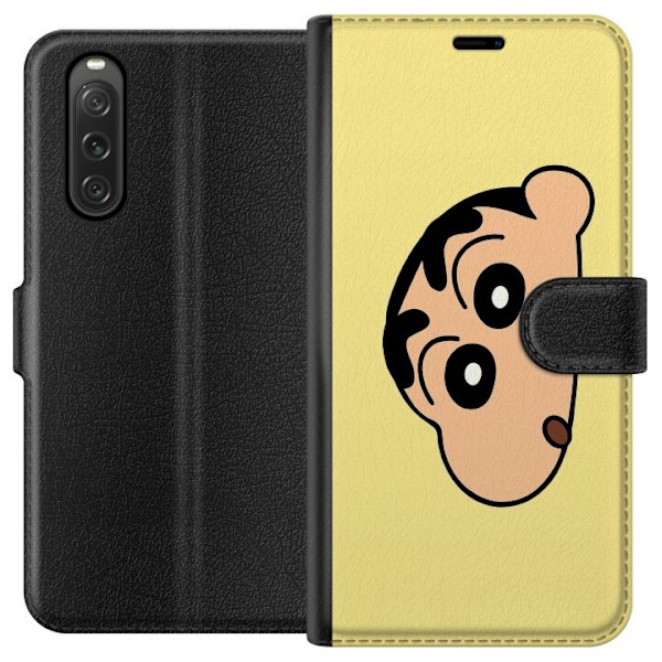 Sony Xperia 10 V Lompakkokotelo Peeking Shinchan