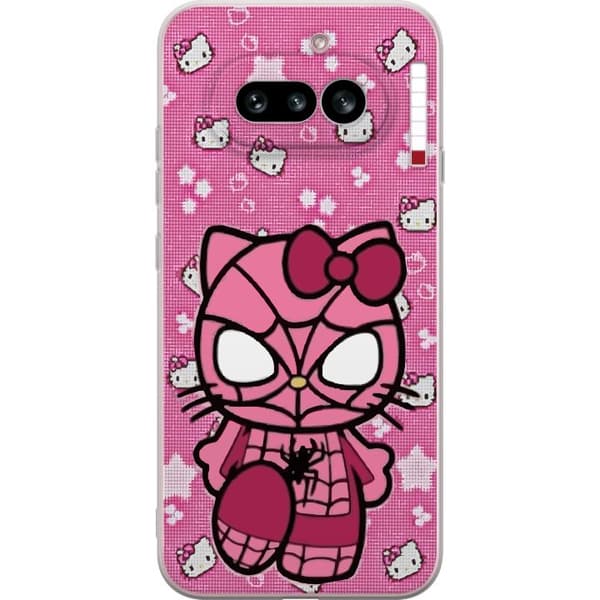 Kompatibelt Mobildeksel til Nothing Phone (4a) Rosa katt i spindeldräkt rosa