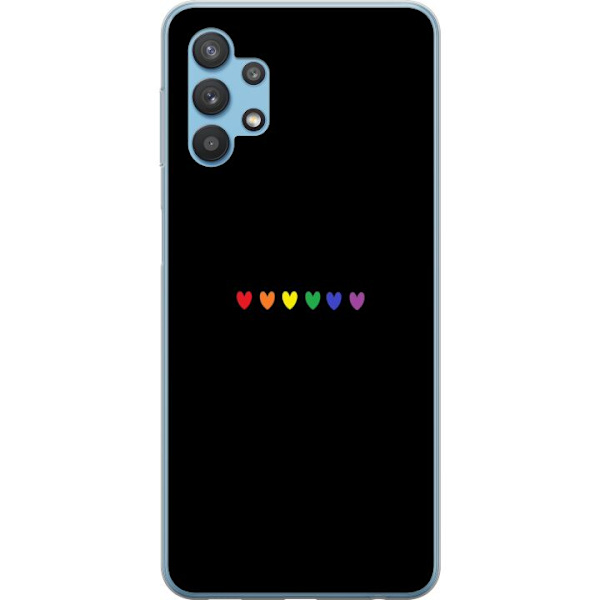 Samsung Galaxy A32 5G Läpinäkyvä kuori Ylpeä Sydämet