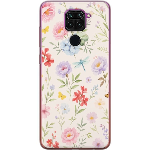 Xiaomi Redmi Note 9 Genomskinligt Skal Blommor