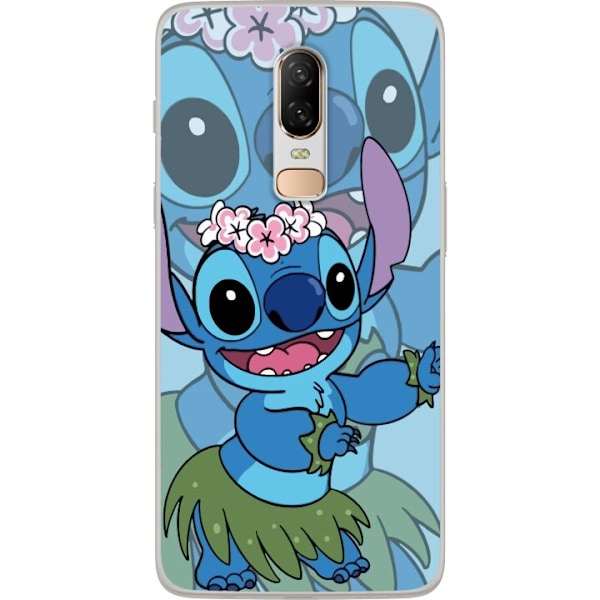 OnePlus 6 Läpinäkyvä kuori Stitch tähtien alla - Taianomainen Anime-tyyli