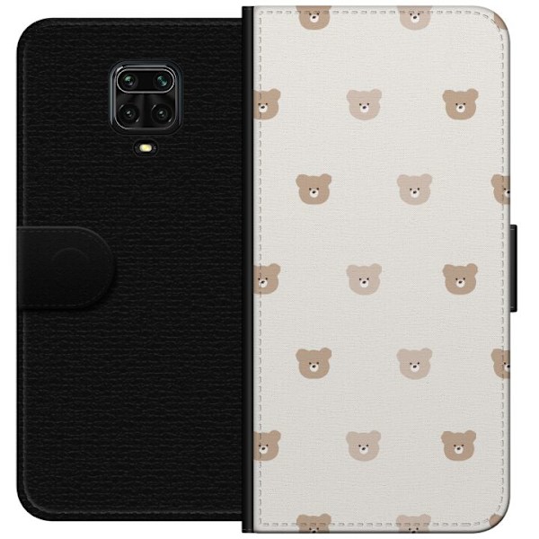 Xiaomi Redmi Note 9 Pro Lompakkokotelo Teddy-tausta - söpöt