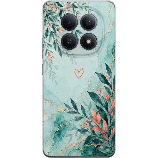 Kompatibelt Mobildeksel til Xiaomi Redmi Note 15 Pro Korallblad turkis
