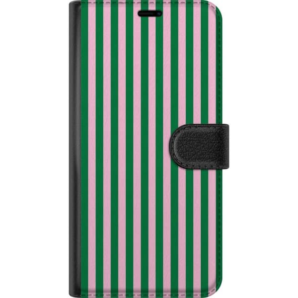 Kompatibel Tegnebogsetui til Samsung Galaxy S20 FE Grønrosa striber grøn