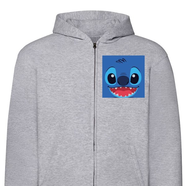 Zip-Hoodie | Huvtröja med Dragkedja för Vuxna Stitch grå XL