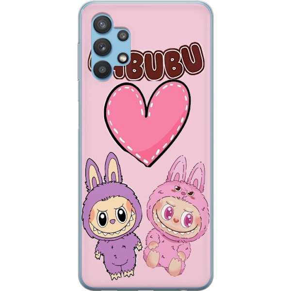 Samsung Galaxy A32 5G Genomskinligt Skal Labubu Pink Monster