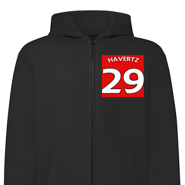 Zip-Hoodie | Huvtröja med Dragkedja för Vuxna HAVERTZ # 29 svart L