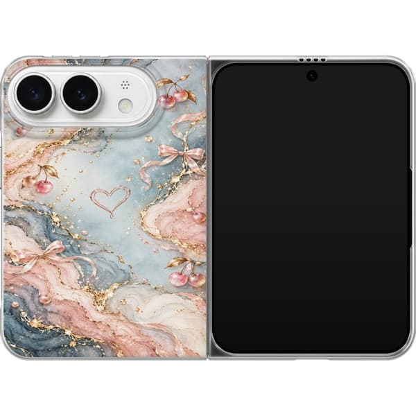 Kompatibelt Mobilskal till Apple iPhone Duo Rosettmarmor blå