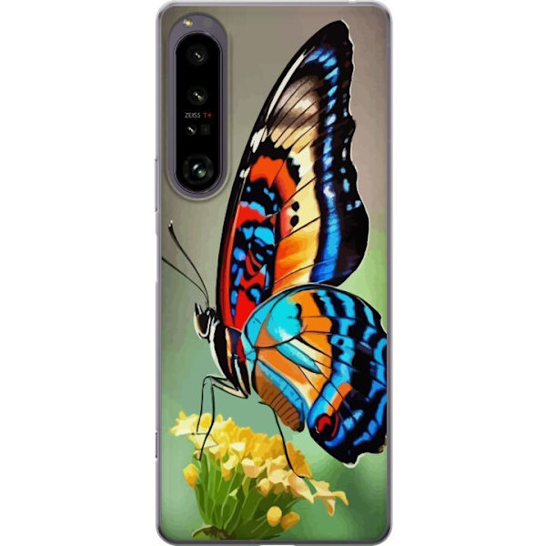 Sony Xperia 1 IV Genomskinligt Skal Fjäril Natur Sommar Motiv Vingar Färgstark Design Populär Dekor Grafiskt Exotiskt Tema