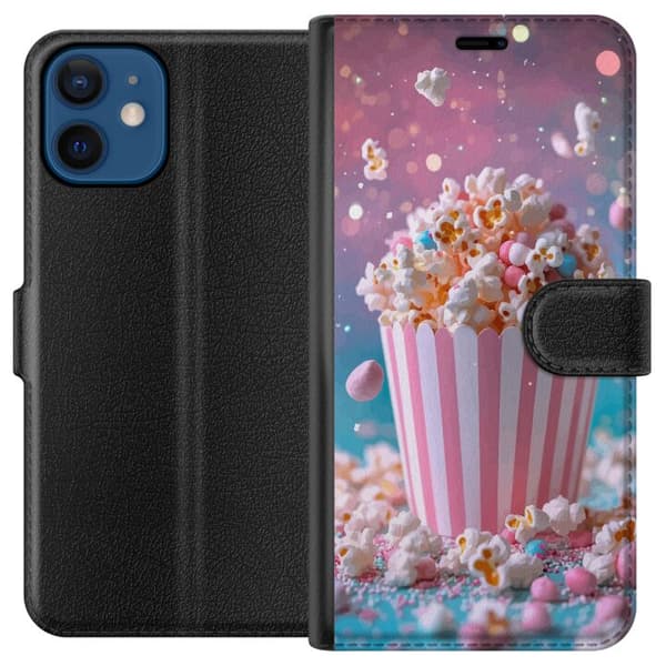Kompatibelt Plånboksfodral till Apple iPhone 12 mini Popcorn bucket retro bio snacks rolig figur