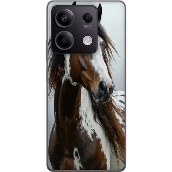 Xiaomi Redmi Note 13 Genomskinligt Skal Häst Djurmotiv Grafisk Design Natur Kraftfullt Motiv Populär Väggkonst Djurtema Ridning