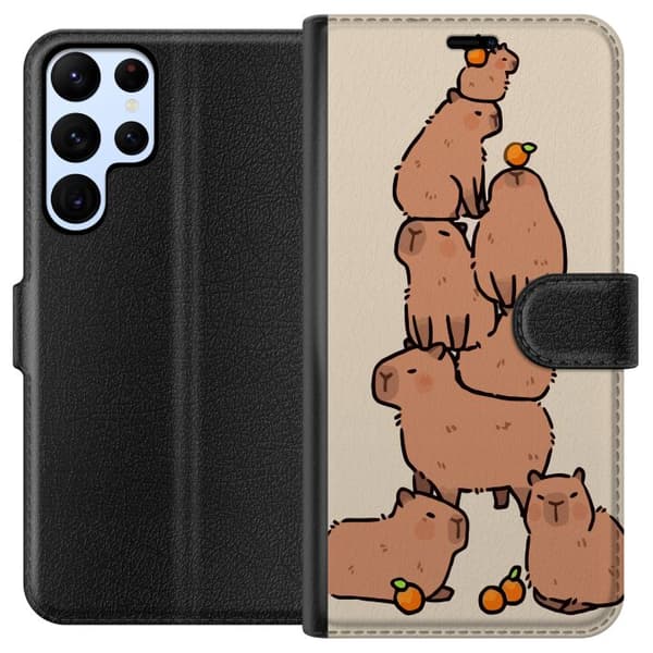 Kompatibelt Plånboksfodral till Samsung Galaxy S22 Ultra 5G Capybara
