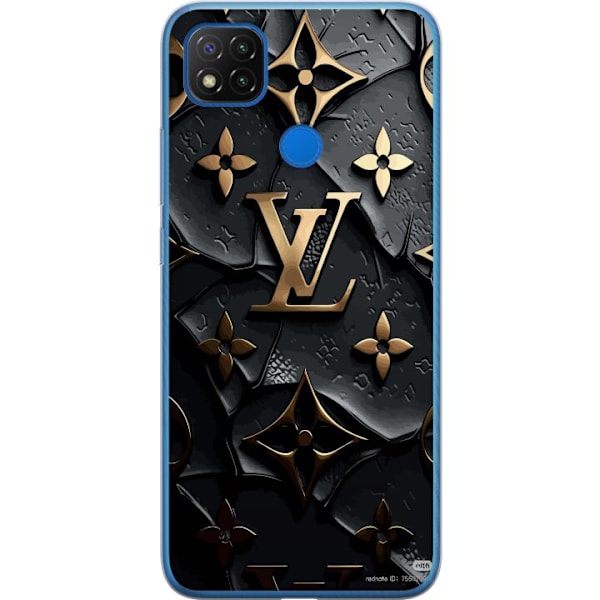 Xiaomi Redmi 9C Gennemsigtig cover Louis Vuitton Mørk Tilstand Design Sort Luksus Stil Mode Populær Grafisk Mønster Modeikon Luksusmærke