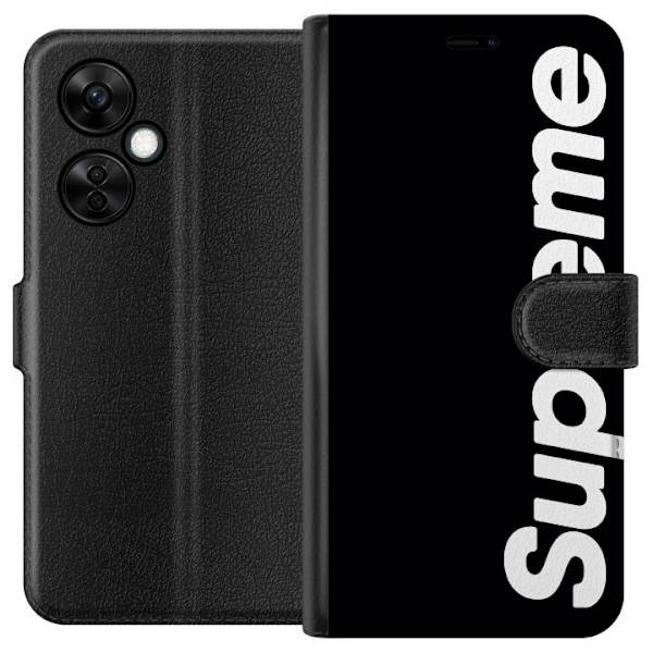 OnePlus Nord CE3 Tegnebogsetui Supreme Sort Hvid Streetwear Design Klassisk Modeikon Trend Urban Stil Grafiskt Motiv Populær