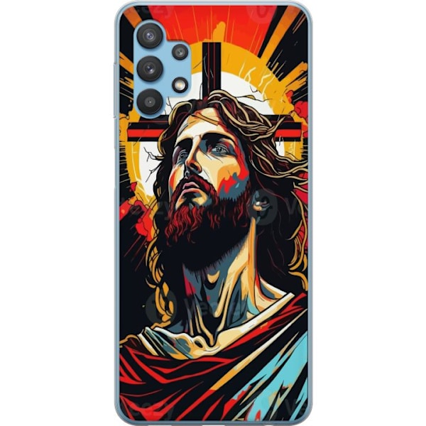 Samsung Galaxy A32 5G Läpinäkyvä kuori Jeesus ja Kortti - u