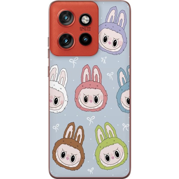 Motorola Edge 50 Neo Genomskinligt Skal Labubu Star Pattern – Stjärnmönstrat med monsterlook