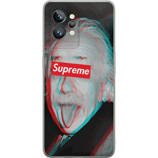 Realme GT2 Pro Läpinäkyvä kuori Supreme Albert Einstein 3D Motiivi Katumuoti Suunnittelu Suosittu Tiede Ikoni Kaupunkitaide