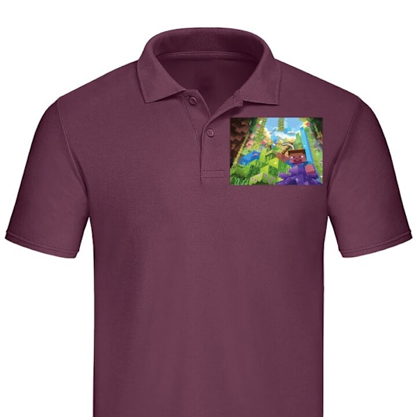 Poloshirt til Voksen | Elegant Poloshirt Minecraft Bordeaux Lille