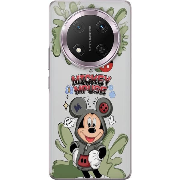Kompatibelt Mobildeksel til Honor Magic7 Lite Mikke Mus i grå hettegenser med tegneseriedesign grå
