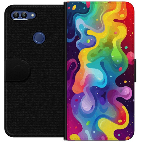 Huawei P smart Plånboksfodral Color Splash Abstrakt Konst Design Färgstarkt Mönster Modern Populär Väggkonst Grafiskt Trend