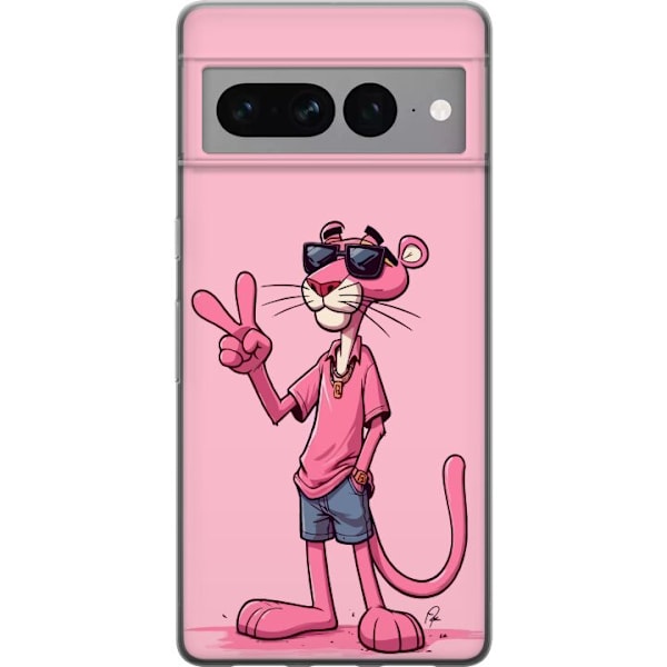 Google Pixel 7 Pro Genomskinligt Skal Pink Panter Peace