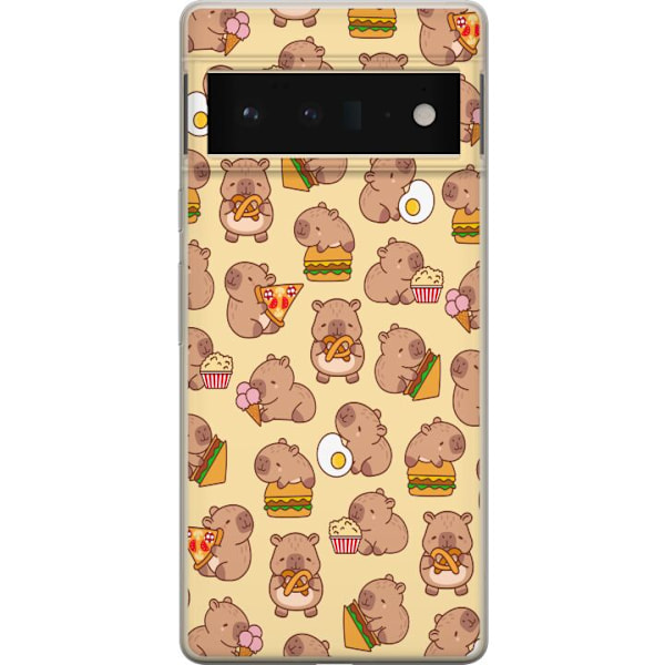 Google Pixel 6 Pro Läpinäkyvä kuori Kawaii capybara puhelinkotelo useilla söpöillä hahmoilla