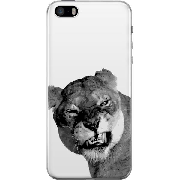 Apple iPhone SE (2016) Gennemsigtig cover Løve Kunstnerisk Dyremotiv Afrikansk Stil Jungle Følelse Grafisk Design Hjemmedekoration Dyr Tema