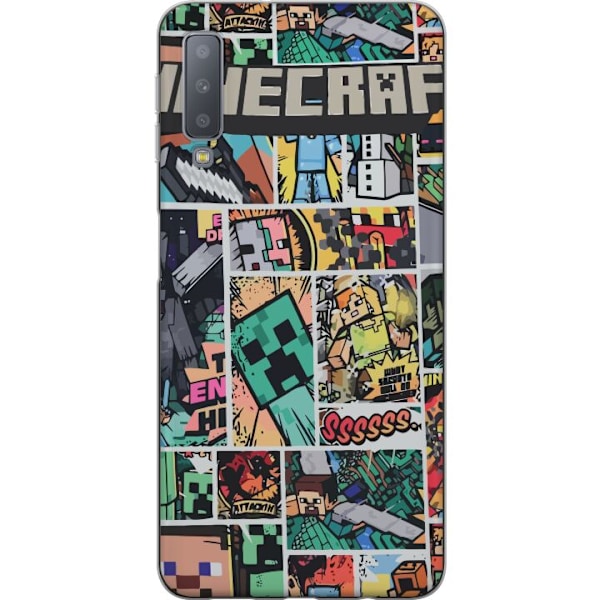 Samsung Galaxy A7 (2018) Läpinäkyvä kuori Minecraft Taide