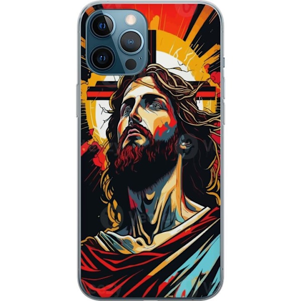 Apple iPhone 12 Pro Max Läpinäkyvä kuori Jeesus ja Kortti - uskonnollinen motiivi syvällä symboliikalla