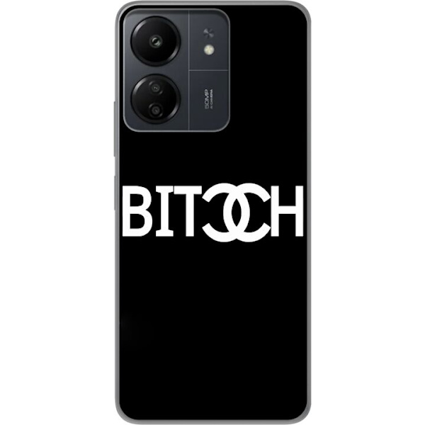 Xiaomi Redmi 13C Läpinäkyvä kuori Bitch Chanel -inspiroima katumuoti Muoti Tekstimotiivi Trendi Ikoninen Tyyli Kaupunkisuunnittelu