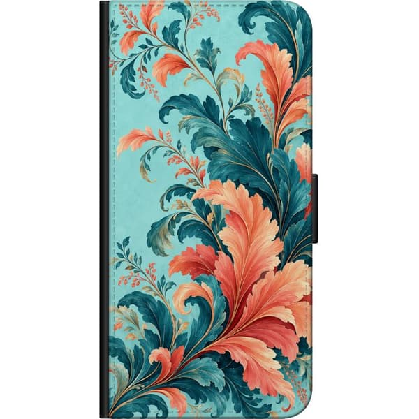 Kompatibelt Plånboksfodral till Samsung Galaxy Note 4 Korallornament turkos