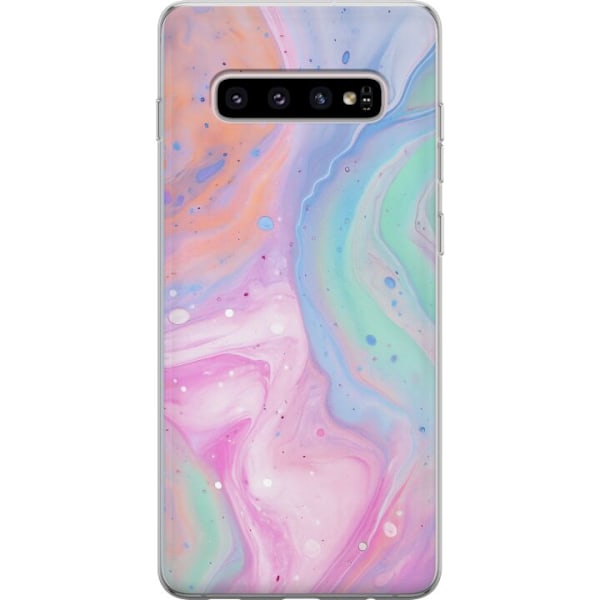 Samsung Galaxy S10+ Genomskinligt Skal Pastellmarmor