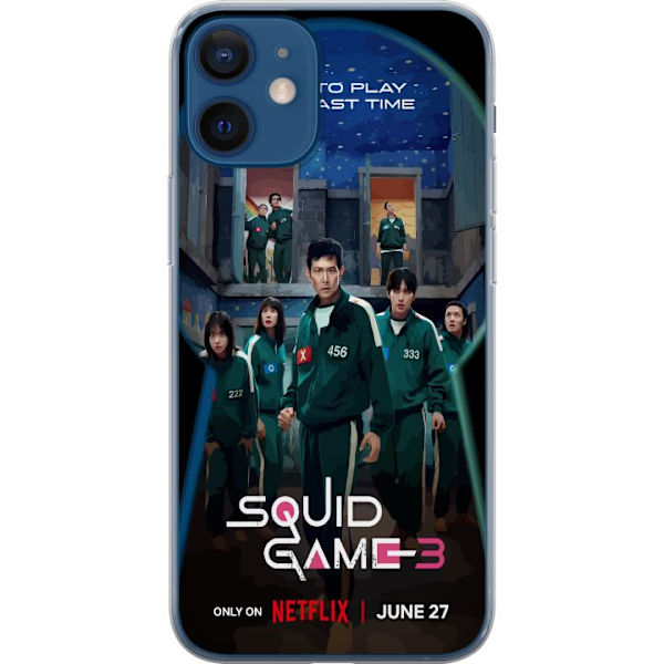 Apple iPhone 12 mini Genomskinligt Skal Squid Game Säsong 3 Seriefigurer Populärt TV Serie Motiv Ikoner Spänning Drama Asiatisk Design Trend
