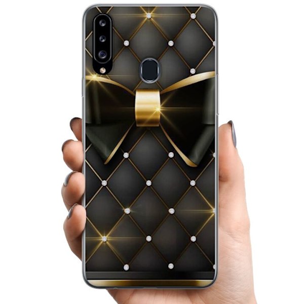 Samsung Galaxy A20s TPU Mobilskal Gyllene rosett