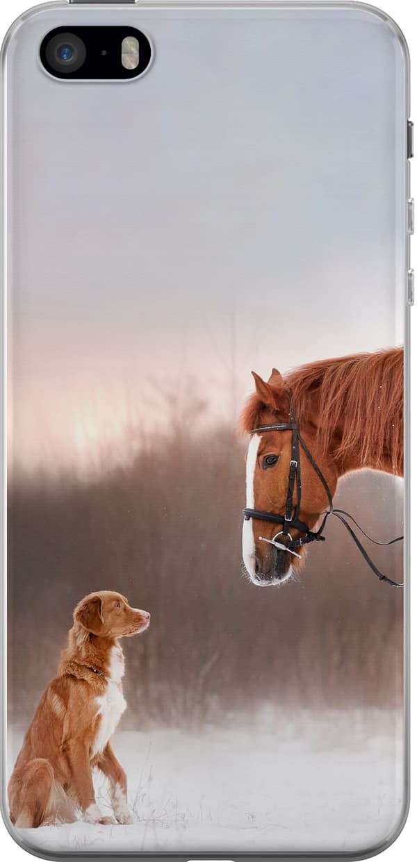 Kompatibelt Mobilskal till Apple iPhone SE (2016) Häst & Hund